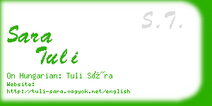 sara tuli business card